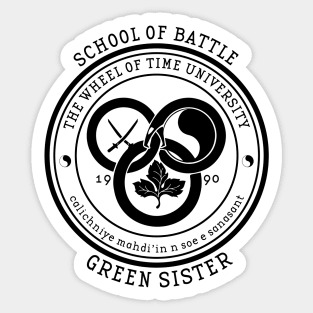 The Wheel of Time University - School of Battle (Green Sister) Sticker